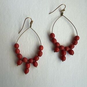 Noonday Collection Red Beaded Earrings